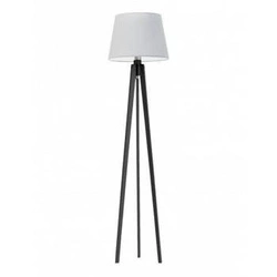 Lampa stojąca do salonu Curacao nowoczesna drewniana szara z abażurem Lysne 158 cm