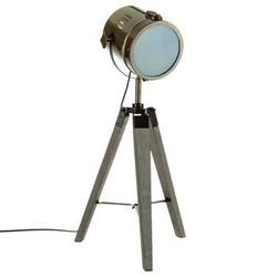 Lampka nocna do sypialni Atmosphera Ebor retro miedziana 68cm z kloszem metalowo-szklanym