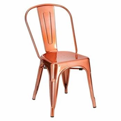 Krzesło metalowe Paris miedziane do jadalni i kuchni inspirowane Tolix loft D2.DESIGN