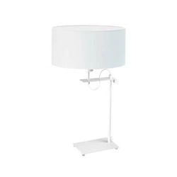Lampka nocna do sypialni Alaska biała nowoczesna z abażurem LYSNE 55 cm