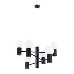 Żyrandol nowoczesny HALO 6 czarny lampa sufitowa do salonu i jadalni aluminium