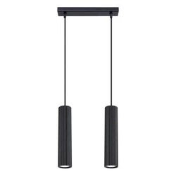 Lampa wisząca KARBON 2 czarna regulowana nowoczesna do salonu i jadalni aluminium