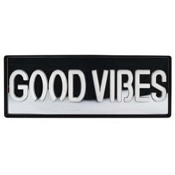 Nowoczesna lampka nocna LED neon Good Vibes Intesi czarno-biała do sypialni lub salonu