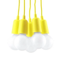 Lampa wisząca DIEGO 5 żółta nowoczesna regulowana do salonu kuchni lub jadalni