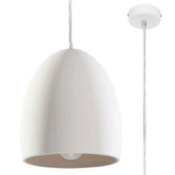 Lampa wisząca ceramiczna biała FLAWIUSZ nowoczesna do salonu i jadalni regulowana