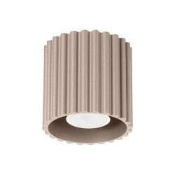 Plafon sufitowy AURA 1 nowoczesny beżowy okrągły do salonu i kuchni aluminium