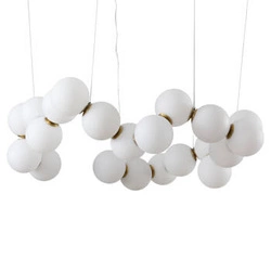 Lampa wisząca kula LED CORALLI-80 biała nowoczesna do salonu i nad stół 80 cm