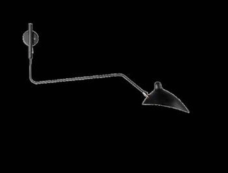 Kinkiet ścienny CRANE-1W czarny 99 cm nowoczesny metalowy regulowany do salonu
