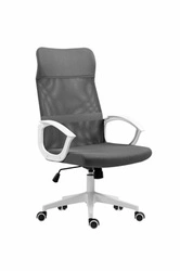 Fotel biurowy ergonomiczny Rosso szary obrotowy z regulacją wysokości siatkowy do biura