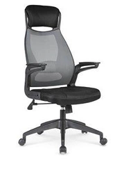 Fotel biurowy ergonomiczny Nicko Intesi szary czarny obrotowy z zagłówkiem do biura