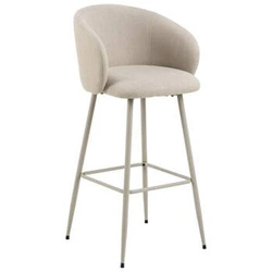 Hoker z oparciem Eleanor beżowy tapicerowany do kuchni i wyspy skandynawski Actona