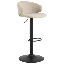 Hoker Ella beżowy z oparciem i podłokietnikami, obrotowy, regulowany, nowoczesny do kuchni