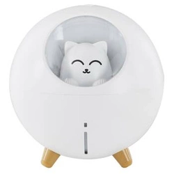Dyfuzor zapachowy LED Intesi Kot biały nowoczesny do domu USB dekoracyjny 11 cm