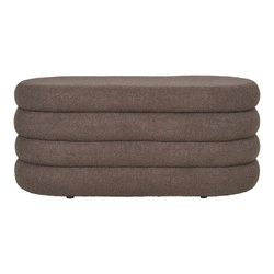 Ławka tapicerowana ze schowkiem Dartford boucle brązowa do przedpokoju i sypialni skandynawska