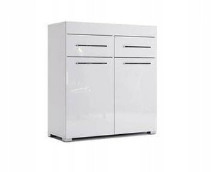 Komoda Amanda biała połysk nowoczesna z szufladami do przedpokoju 90 cm Intesi