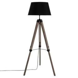 Lampa podłogowa Runo trójnóg czarna drewniana do salonu i sypialni Atmosphera 145 cm
