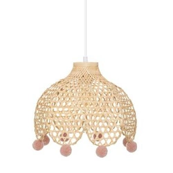 Lampa sufitowa bambusowa Atmosphera boho z frędzlami regulowana do pokoju dziecka