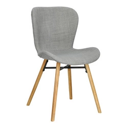 Krzesło tapicerowane Batilda Actona szare do jadalni nowoczesne z drewnianymi nogami