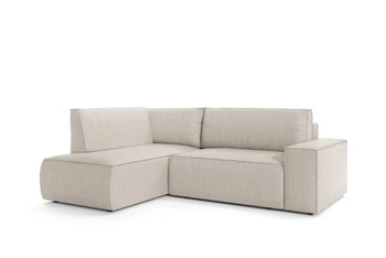 Narożnik z funkcją spania Molde L lewy sztruksowy beżowy z pojemnikiem do salonu