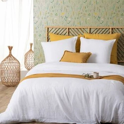 Komplet pościeli bawełnianej Origines Atmosphera 240x220 biały, tuftowany, do sypialni, Oeko-Tex