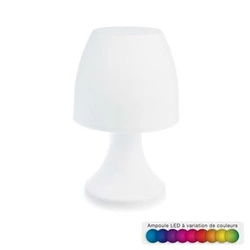 Nowoczesna lampka nocna LED Atmosphera Dokk 19 cm biała bezprzewodowa do sypialni i salonu