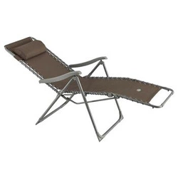 Leżak ogrodowy Relax Hesperide beżowy ciemny metalowy składany regulowany nowoczesny na taras