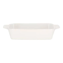 Ceramiczne naczynie do zapiekania z rączkami Intesi Mazzoni 31cm białe prostokątne do lasagne