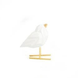 Figurka dekoracyjna Love Bird glamour biały do salonu lub na komodę HV decor 9 cm