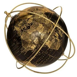 Globus dekoracyjny Atmosphera duży czarno-złoty nowoczesny vintage 25 cm do salonu