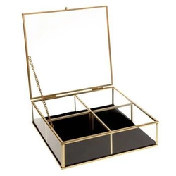 Organizer na biżuterię szklany Victoria 20x20 cm glamour do sypialni Atmosphera