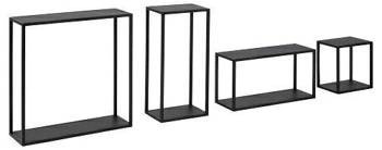 Zestaw metalowych półek wiszących Geelong czarny nowoczesny na książki i dekoracje 60x60 cm