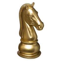 Figurka dekoracyjna Skoczek szachowy złota glamour 19 cm Atmosphera do salonu na prezent