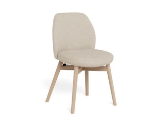 Actona Joy krzesło tapicerowane skandynawskie do jadalni beż dąb