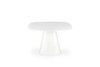 Stół kwadratowy biały do jadalni Tasmani Intesi nowoczesny na jednej nodze MDF połysk