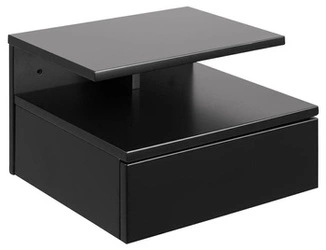 Szafka nocna wisząca czarna z szufladą 35 cm nowoczesna Actona Ashlan do sypialni loft