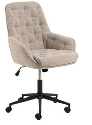 Erik Monza 60 beżowy fotel biurowy obrotowy z podłokietnikami pikowany nowoczesny Actona
