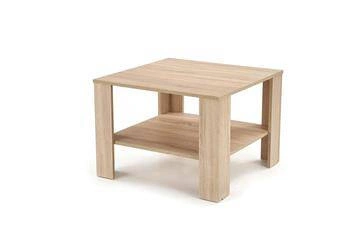Stolik kawowy kwadratowy Tastur S 70x70 cm dąb sonoma z półką nowoczesny do salonu Intesi