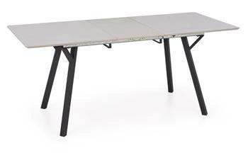 Stół rozkładany Gorbal nowoczesny szary do jadalni i salonu z czarnymi nogami 140-180 cm