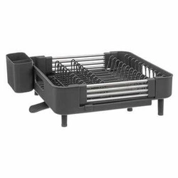 Ociekacz do naczyń Etira L szary z odpływem i tacką na sztućce, nowoczesny na blat 5five