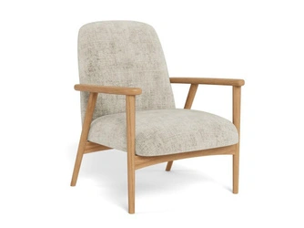 Fotel wypoczynkowy Auckland beżowy skandynawski aksamitny do salonu