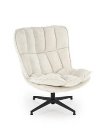 Fotel wypoczynkowy Florens kremowy obrotowy do salonu nowoczesny tkanina Intesi