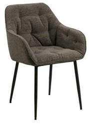 Krzesło tapicerowane Brooke brązowe do jadalni z podłokietnikami nowoczesne Actona