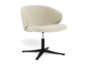 Fotel kubełkowy Ella obrotowy beżowy do salonu i jadalni nowoczesny