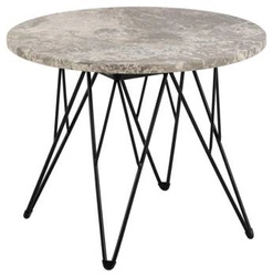 Stolik kawowy Prunus okrągły marmurowy szary 55 cm loftowy do salonu Actona