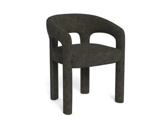 Krzesło Cole szare tapicerowane welur z podłokietnikami do jadalni