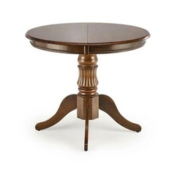 Stół okrągły rozkładany Bator 90-124 cm do jadalni vintage ciemny dąb na jednej nodze Intesi