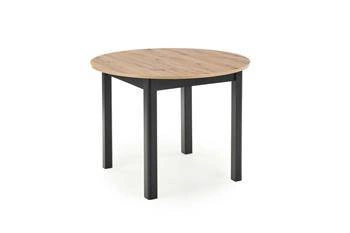 Stół okrągły rozkładany do jadalni Nigo Intesi dąb artisan czarne nogi 102-142 cm nowoczesny