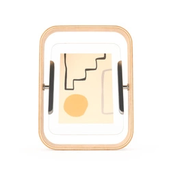 Ramka na zdjęcia 10x15 Bellwood drewniana dwustronna naturalna stojąca Umbra skandynawska