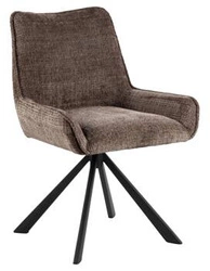 Krzesło tapicerowane obrotowe Eddie Actona do jadalni beżowe z podłokietnikami skandynawskie