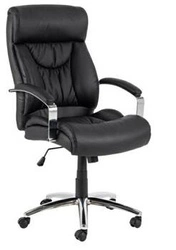 Fotel biurowy ergonomiczny Benson czarny skórzany obrotowy z regulacją do biura